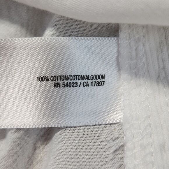 💜Old Navy White Fitted Buttoned Adjustable Long Sleeve Top Medium - Picture 9 of 10